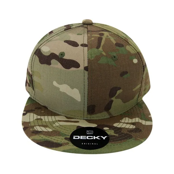Decky 6302 - MultiCam Snapback Hat, Camo Flat Bill Cap