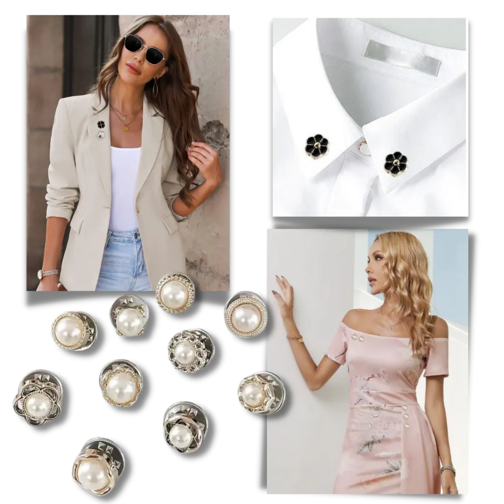 Elegant No-Sew Button Brooch Pins